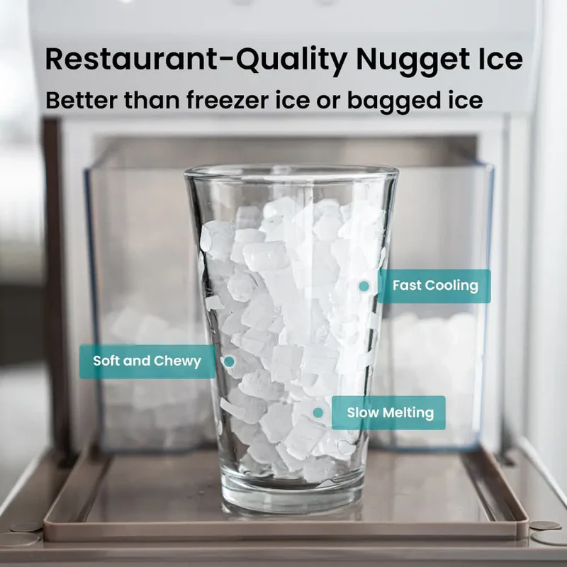 V2.0 Nugget Ice Maker, 38lbs/24hrs Countertop with Self-Cleaning