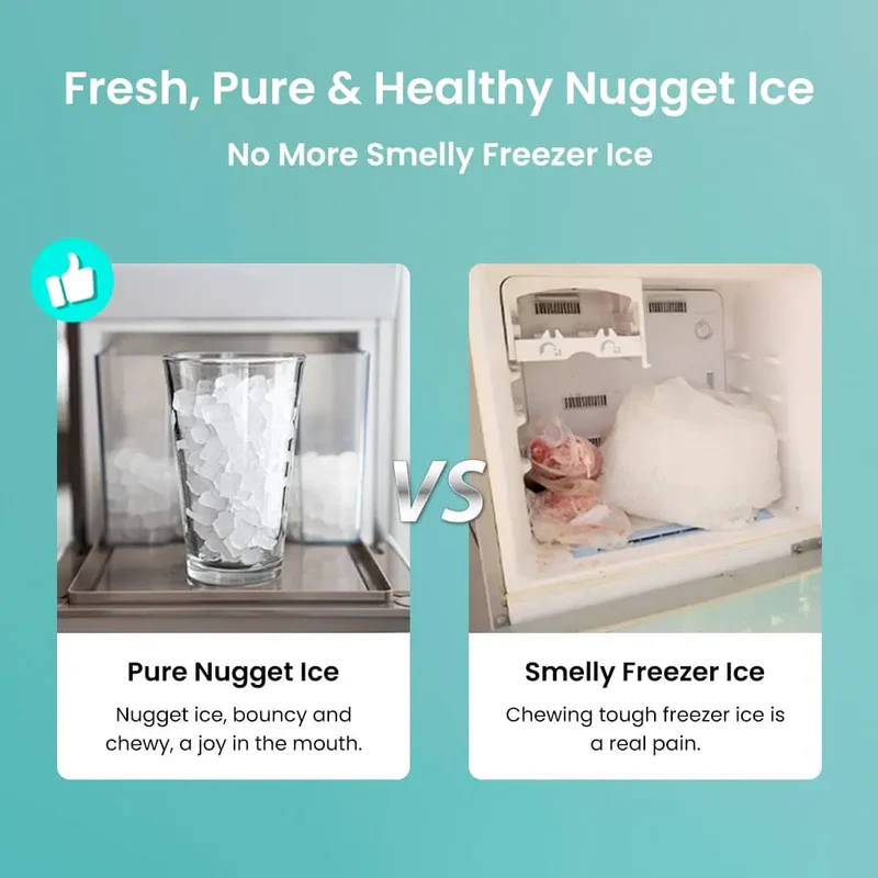 V2.0 Nugget Ice Maker, 38lbs/24hrs Countertop with Self-Cleaning