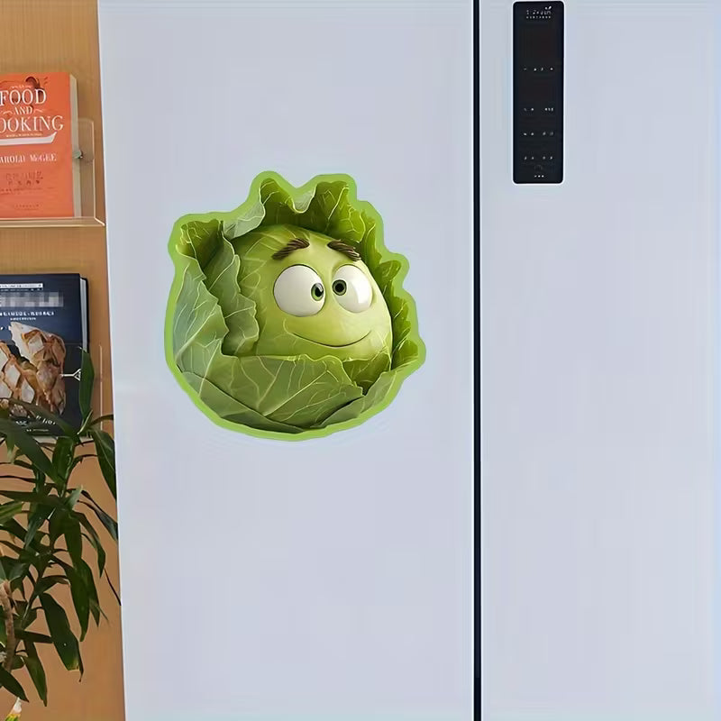 2D Flat Printing Funny Cabbage Fridge Magnet - Acrylic & Rubber Soft Magnetic Kitchen Decor for Food Lovers