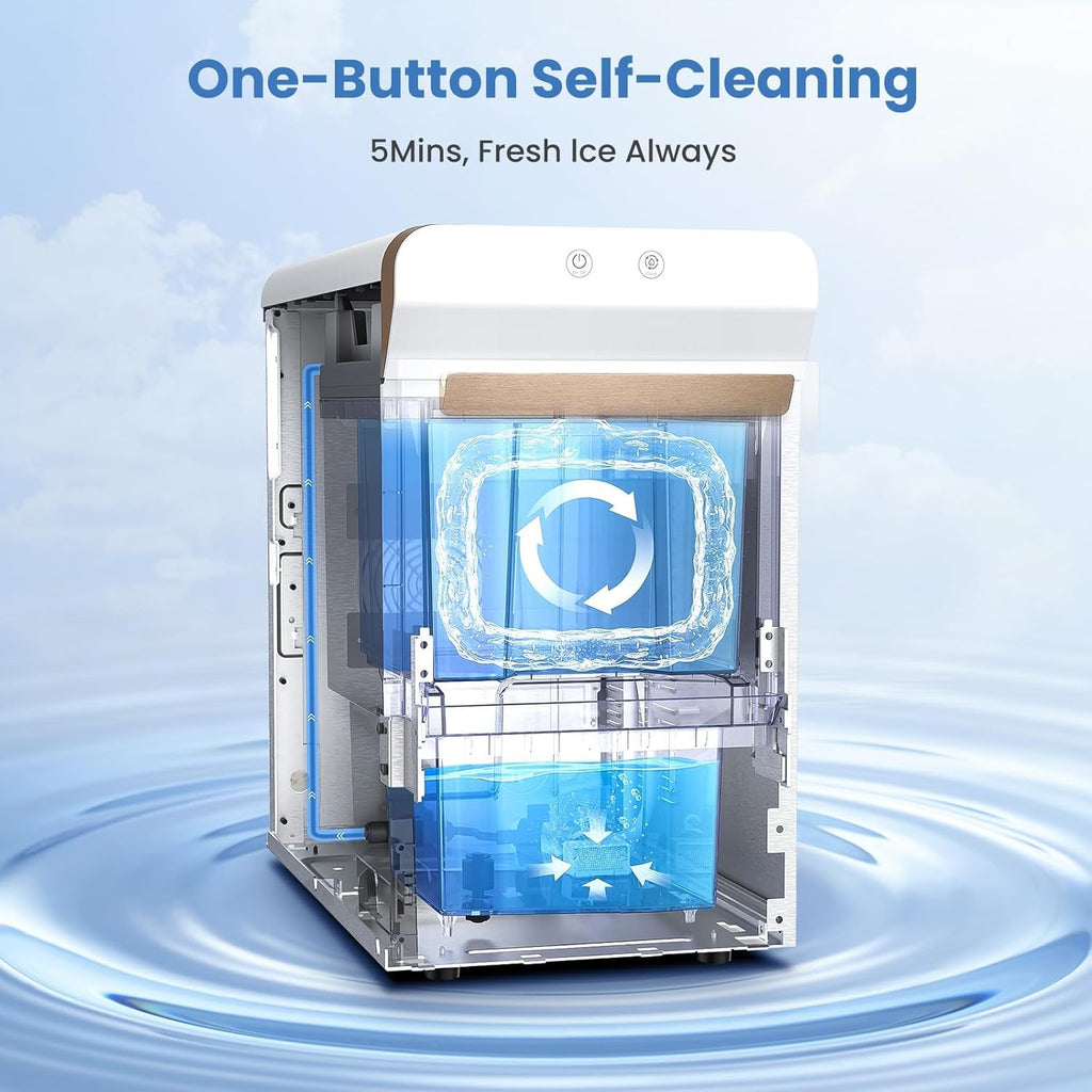 V2.0 Nugget Ice Maker, 38lbs/24hrs Countertop with Self-Cleaning