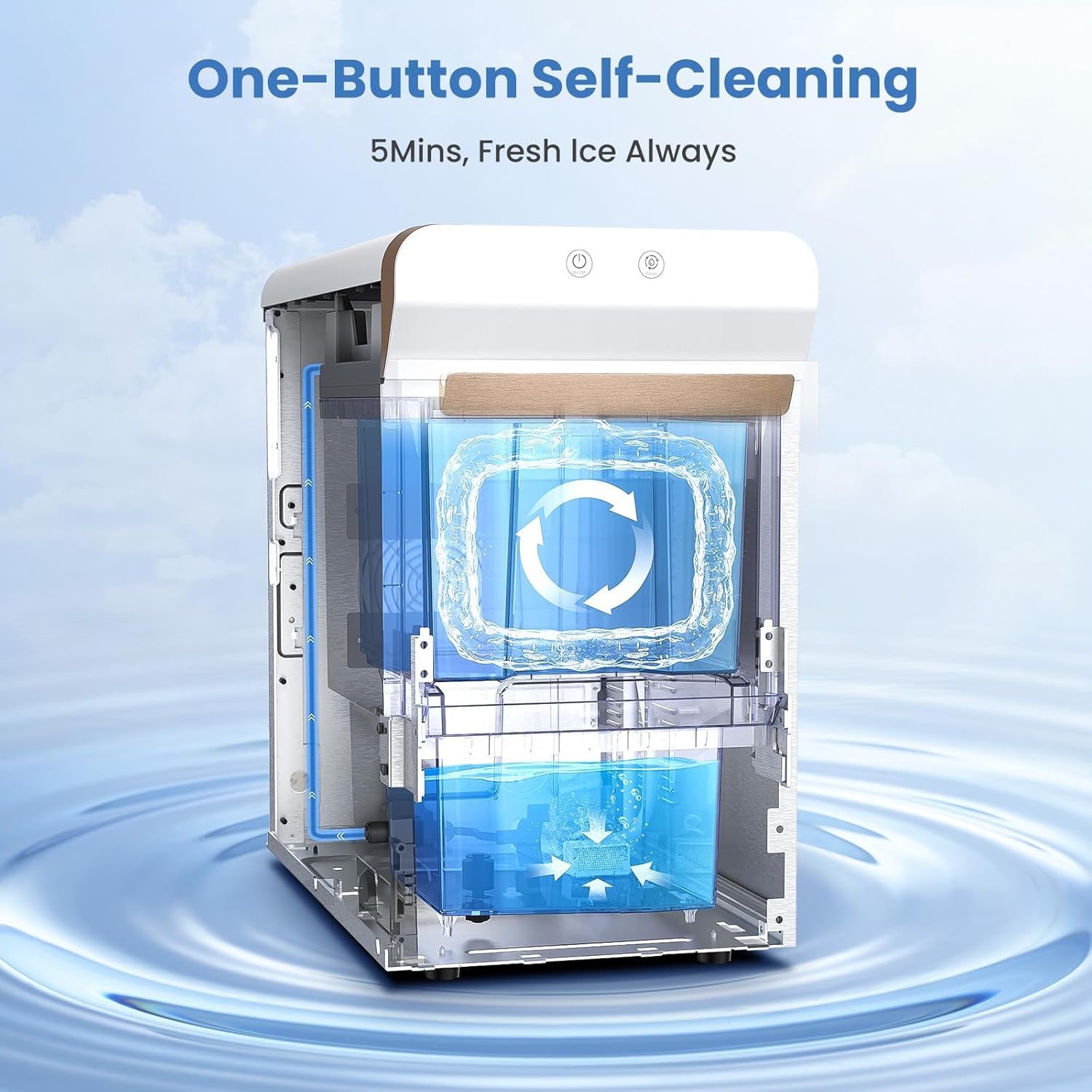 V2.0 Nugget Ice Maker, 38lbs/24hrs Countertop with Self-Cleaning