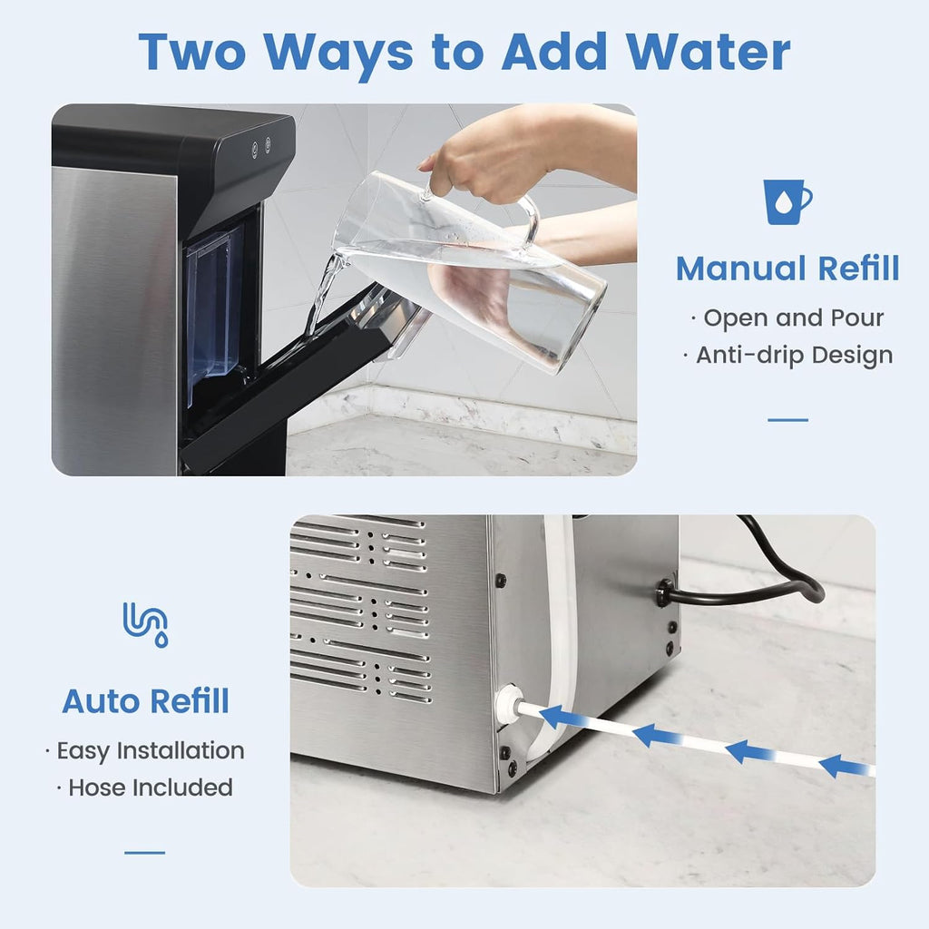 V2.0 Nugget Ice Maker, 38lbs/24hrs Countertop with Self-Cleaning