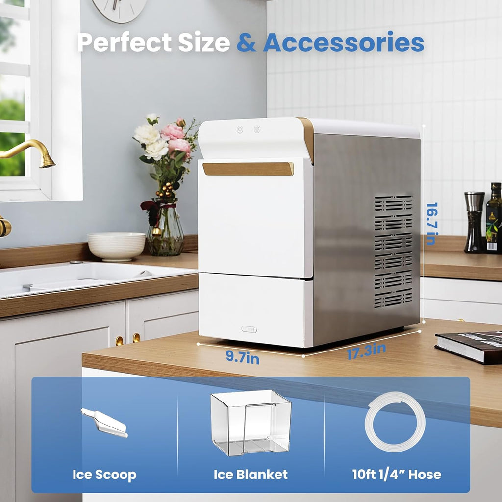 V2.0 Nugget Ice Maker, 38lbs/24hrs Countertop with Self-Cleaning