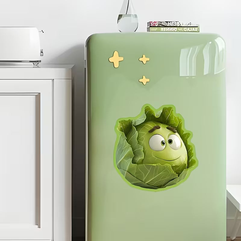 2D Flat Printing Funny Cabbage Fridge Magnet - Acrylic & Rubber Soft Magnetic Kitchen Decor for Food Lovers