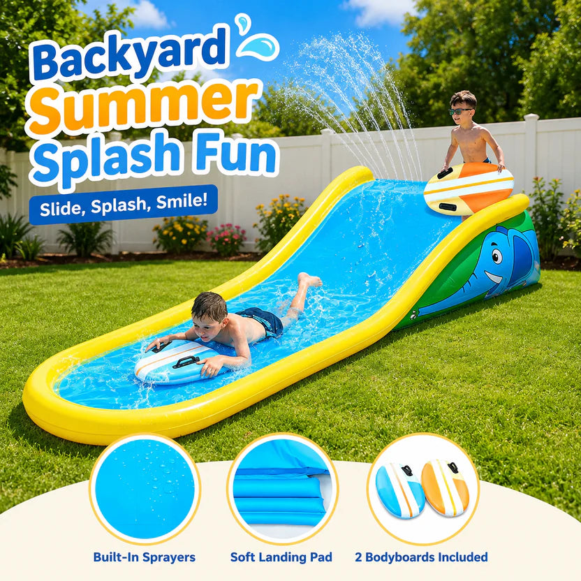 SplashJoy Inflatable Backyard Water Slide