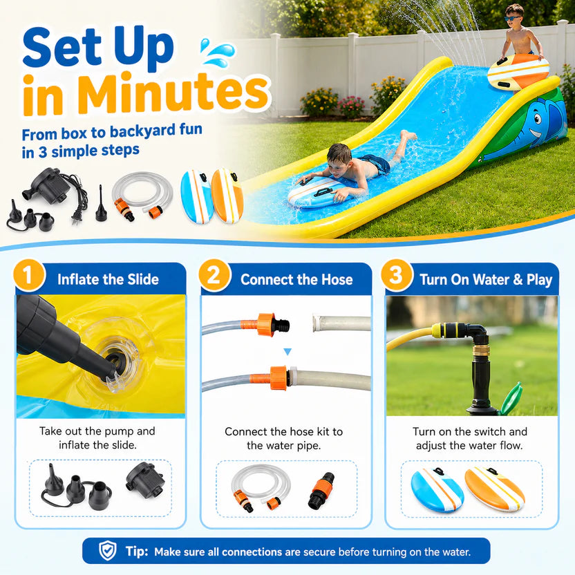 SplashJoy Inflatable Backyard Water Slide