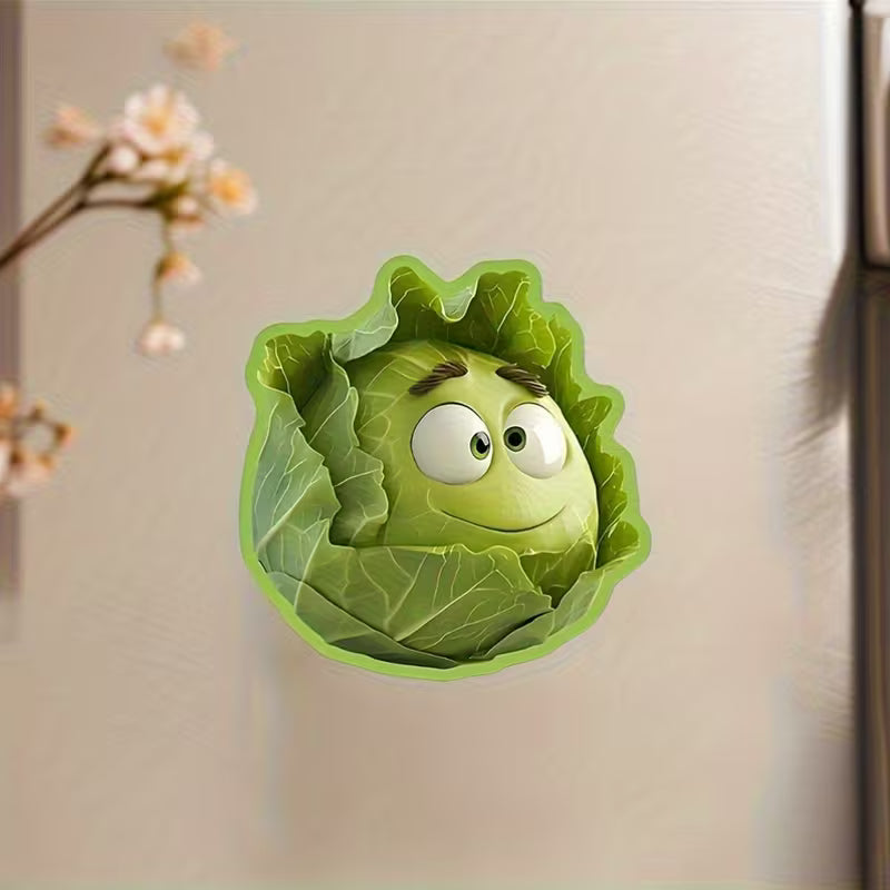 2D Flat Printing Funny Cabbage Fridge Magnet - Acrylic & Rubber Soft Magnetic Kitchen Decor for Food Lovers