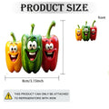 2D Flat, 1 Acrylic Fridge Magnet, 3.15 Inches, Cartoon Pepper Joy Trio - Bright Yellow